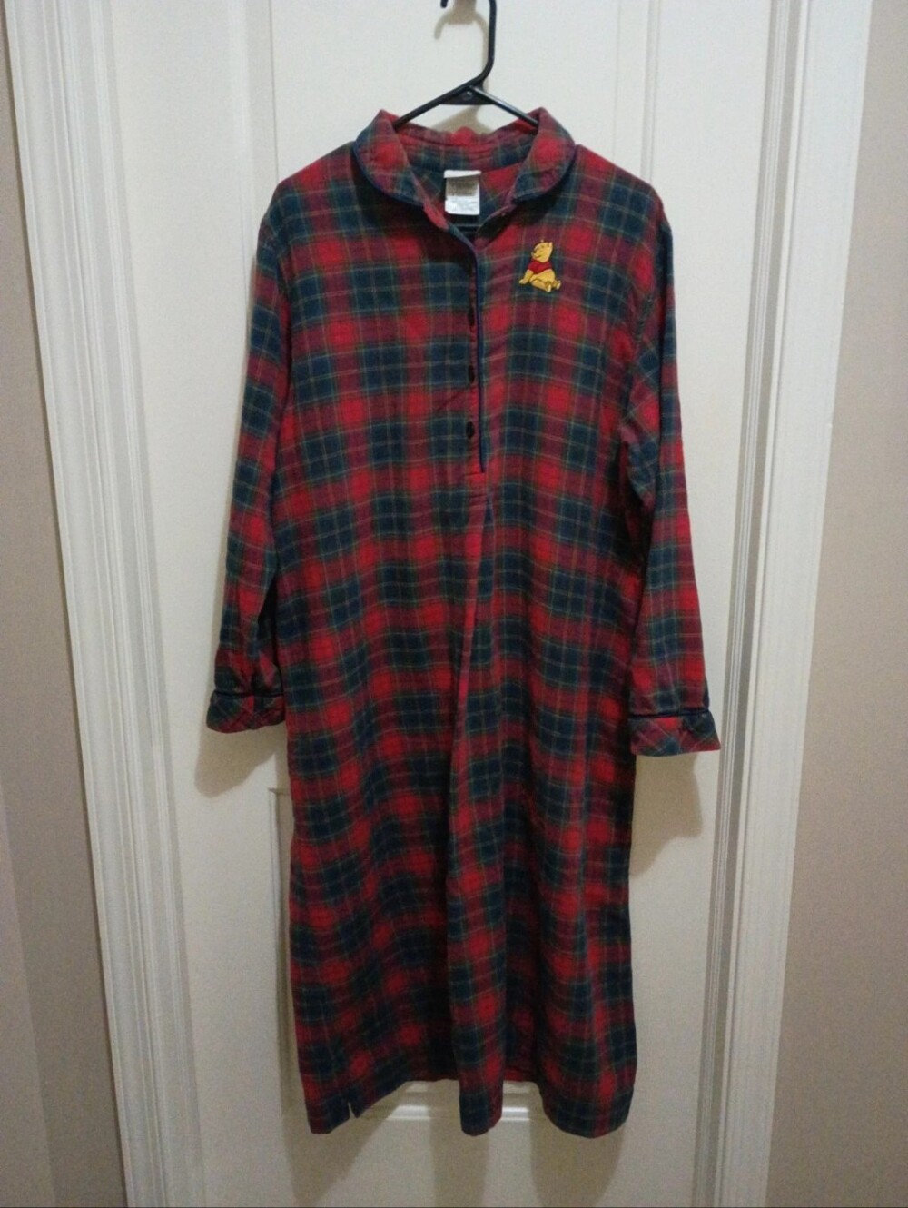 Disney Winnie The Pooh Plaid Nightshirt Sz Large